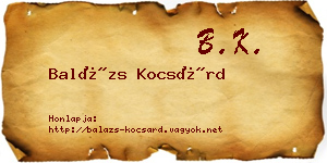 Balázs Kocsárd névjegykártya